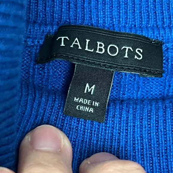 Talbots Womens Blue CableKnit Turtleneck Sweater Supersoft Solid Cozy Medium - Picture 7 of 8